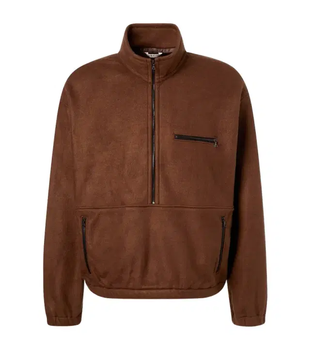 Auralee ilk fleece half-zip sweater