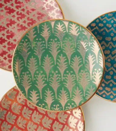 L'Objet x Fortuny set of 4 earthenware canapé plates | Thumbnail 2