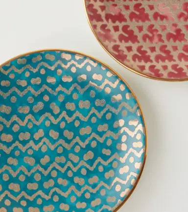 L'Objet x Fortuny set of 4 earthenware canapé plates | Thumbnail 3