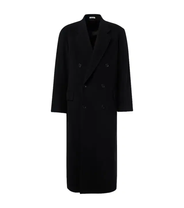 Double-breasted wool mosser coat