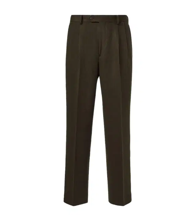 Camel hair flannel straight pants