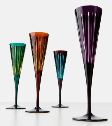 L'Objet Prism set of 4 champagne flutes | Thumbnail 4