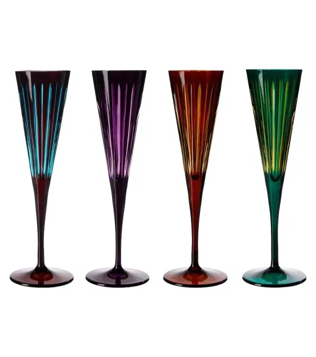 L'Objet Prism set of 4 champagne flutes