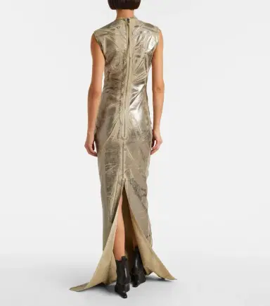 Rick Owens Coated denim maxi dress | Thumbnail 4 Rick Owens Coated denim maxi dress | Thumbnail 4
