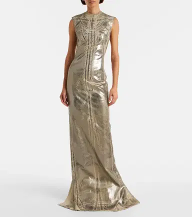 Rick Owens Coated denim maxi dress | Thumbnail 5 Rick Owens Coated denim maxi dress | Thumbnail 5
