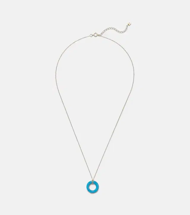 Mateo 14kt gold pendant necklace with turquoise