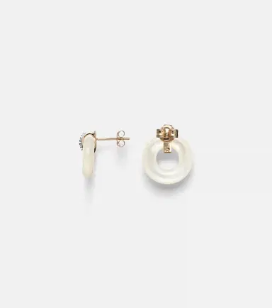 Mateo 14kt gold earrings with mother-of-pearl and diamonds | Thumbnail 2 Mateo 14kt gold earrings with mother-of-pearl and diamonds | Thumbnail 2