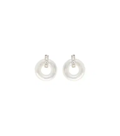 Mateo 14kt gold earrings with mother-of-pearl and diamonds | Thumbnail 1 Mateo 14kt gold earrings with mother-of-pearl and diamonds | Thumbnail 1