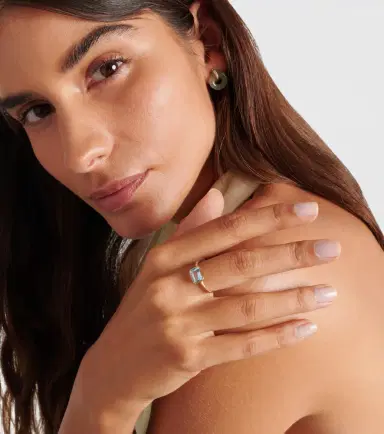 Mateo 14kt gold ring with blue topaz | Thumbnail 5