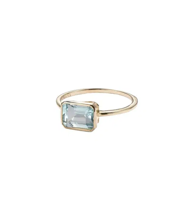 14kt gold ring with blue topaz