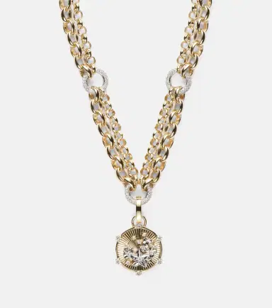 Foundrae Blossoms Baby Medium 18kt gold pendant necklace with diamonds | Thumbnail 3