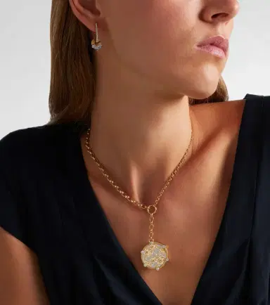 Foundrae 18kt gold pendant necklace with diamonds | Thumbnail 6