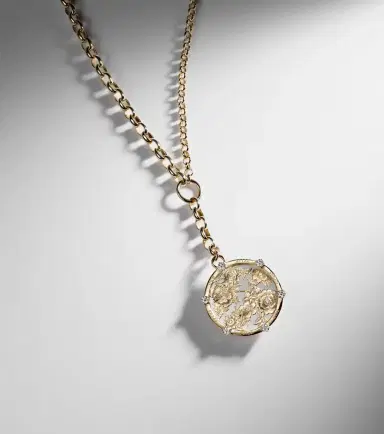 Foundrae 18kt gold pendant necklace with diamonds | Thumbnail 7