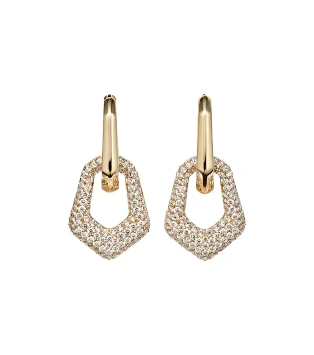 18kt gold earrings with diamonds