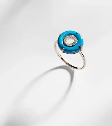 Mateo 14kt gold ring with turquoise and diamonds | Thumbnail 3 Mateo 14kt gold ring with turquoise and diamonds | Thumbnail 3