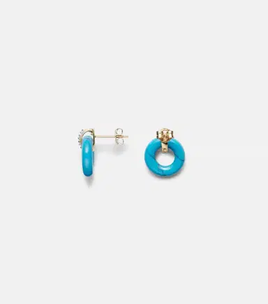 Mateo 14kt gold earrings with turquoise and diamonds | Thumbnail 2