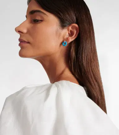 Mateo 14kt gold earrings with turquoise and diamonds | Thumbnail 5