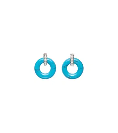 Mateo 14kt gold earrings with turquoise and diamonds | Thumbnail 1