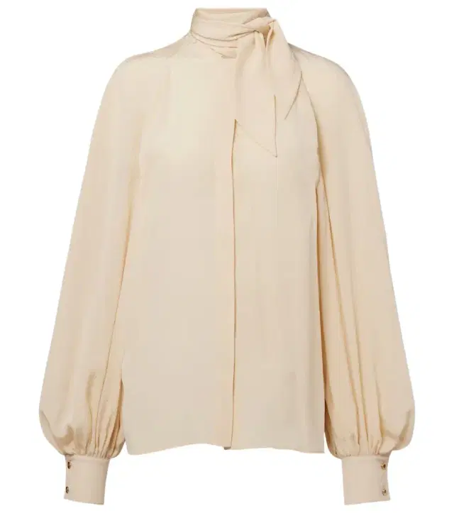 Loro Piana Valmy tie-neck silk blouse