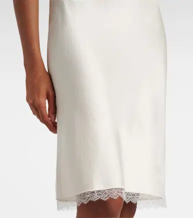 Leset Barb lace-trimmed satin slip skirt | Thumbnail 5
