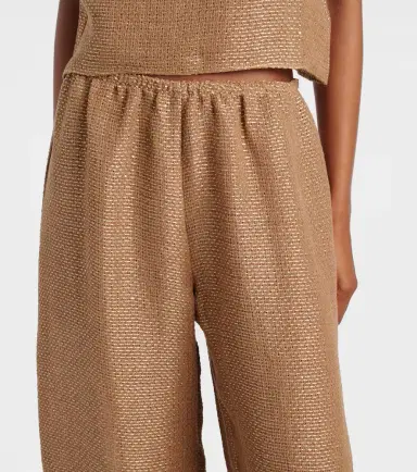 Leset Stella sequined linen-blend wide-leg pants | Thumbnail 4