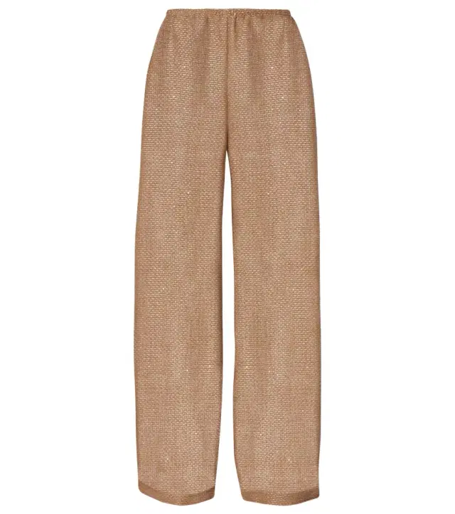 Stella sequined linen-blend wide-leg pants