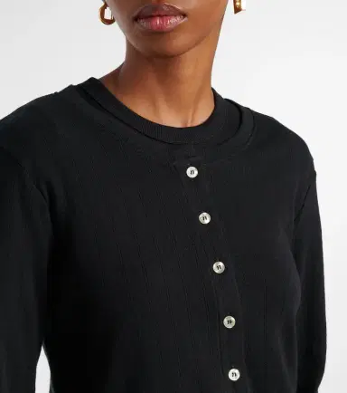 Leset Pointelle cotton cardigan | Thumbnail 5