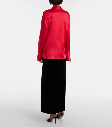 Nina Ricci Lavalliere silk crêpe de chine shirt | Thumbnail 4 Nina Ricci Lavalliere silk crêpe de chine shirt | Thumbnail 4