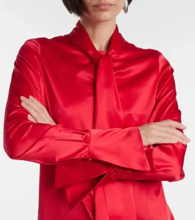 Nina Ricci Lavalliere silk crêpe de chine shirt | Thumbnail 5 Nina Ricci Lavalliere silk crêpe de chine shirt | Thumbnail 5