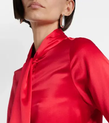 Nina Ricci Lavalliere silk crêpe de chine shirt | Thumbnail 6 Nina Ricci Lavalliere silk crêpe de chine shirt | Thumbnail 6