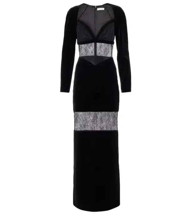 Nina Ricci Velvet and lace gown
