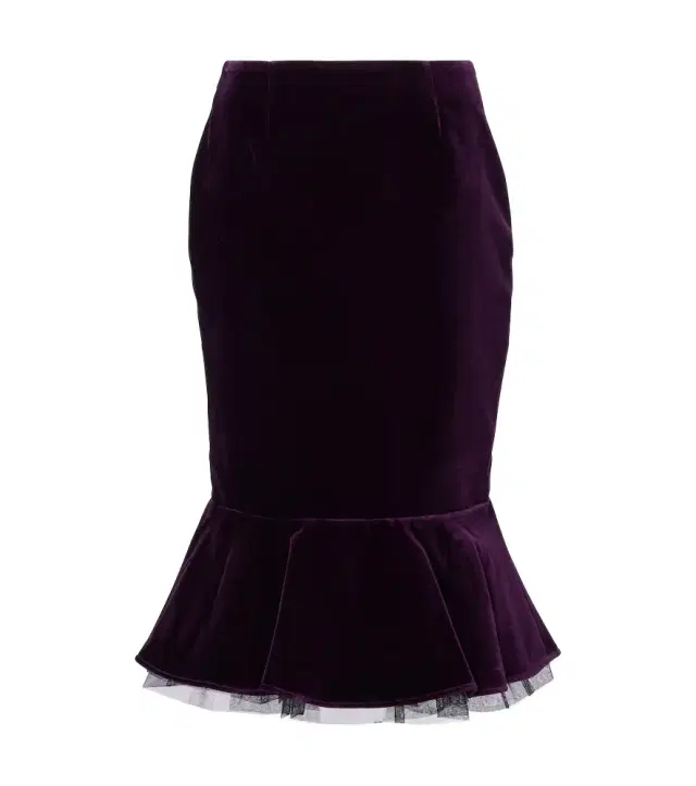 Nina Ricci Peplum cotton velvet midi skirt