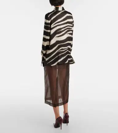 Nina Ricci Printed satin shirt | Thumbnail 4 Nina Ricci Printed satin shirt | Thumbnail 4