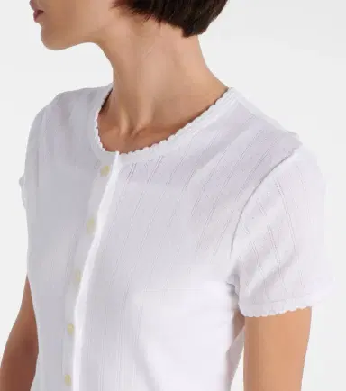 Leset Pointelle cotton cardigan | Thumbnail 2