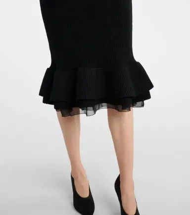 Nina Ricci Peplum wool-blend midi skirt | Thumbnail 2