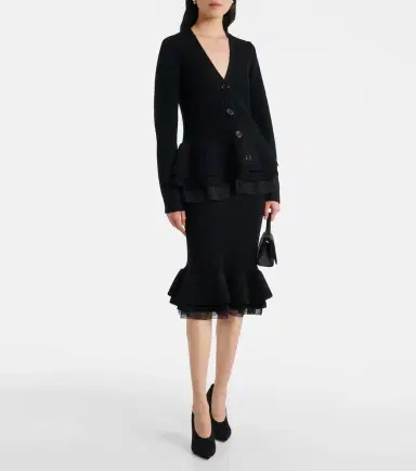Nina Ricci Peplum wool-blend midi skirt | Thumbnail 4