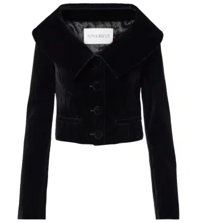 Nina Ricci Cropped cotton velvet jacket | Thumbnail 1