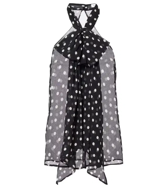 Nina Ricci Polka-dot sheer silk tank top