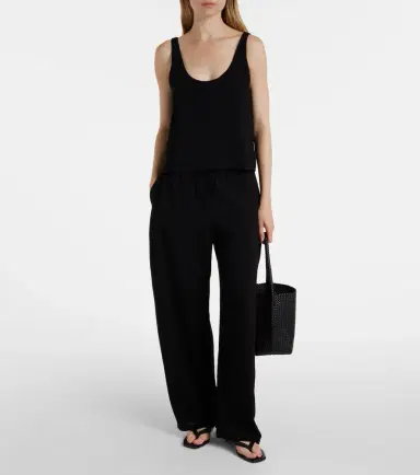 LESET Ari cropped crêpe tank top | Thumbnail 4