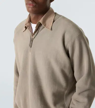 A.PRESSE A. Presse Vintage cotton jersey half-zip sweatshirt | Thumbnail 2
