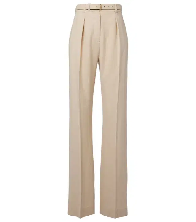 Loro Piana Belted linen and wool straight pants