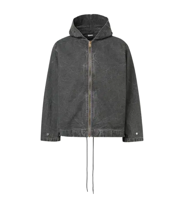 A. Presse Vintage hooded distressed denim jacket