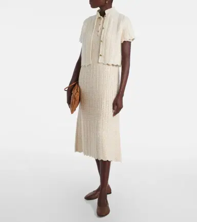 Loro Piana Arola knitted cotton polo dress | Thumbnail 4