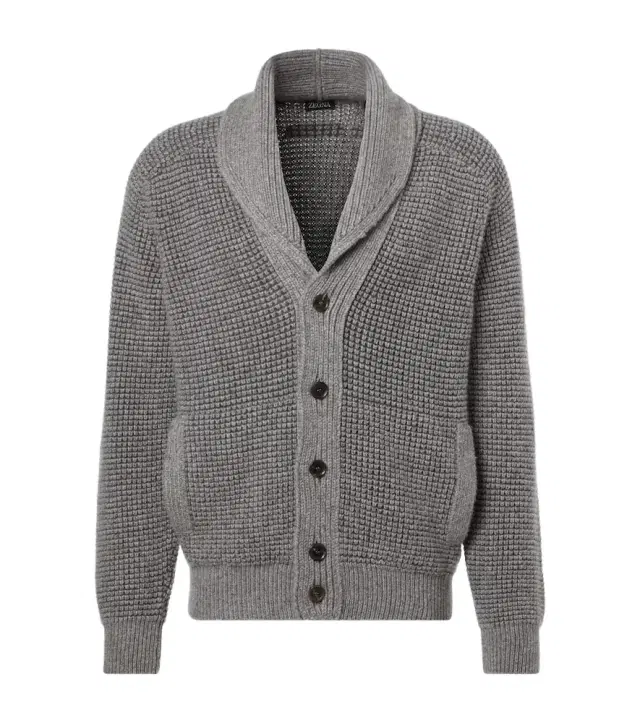 Zegna Waffle-knit cashmere and mohair cardigan