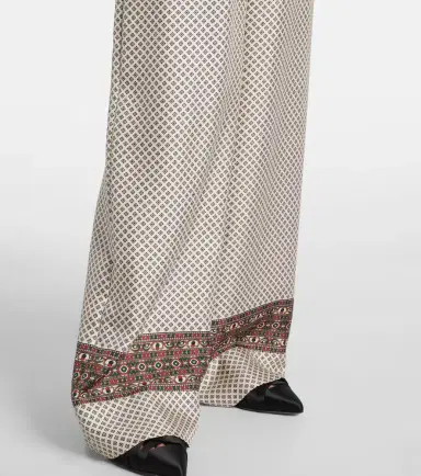 Loro Piana Valerio printed silk twill wide-leg pants | Thumbnail 4