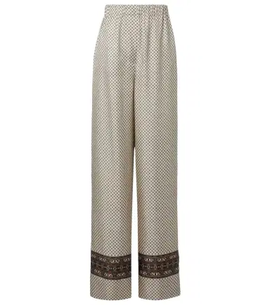 Loro Piana Valerio printed silk twill wide-leg pants | Thumbnail 1