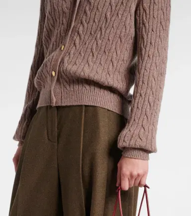 Loro Piana Treccia cable-knit cashmere cardigan | Thumbnail 3