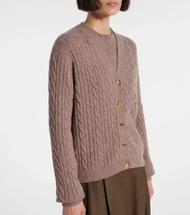 Loro Piana Treccia cable-knit cashmere cardigan | Thumbnail 5