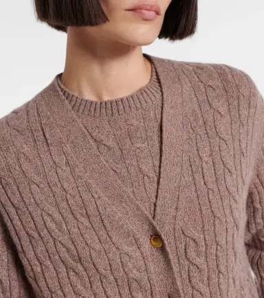 Loro Piana Treccia cable-knit cashmere cardigan | Thumbnail 6