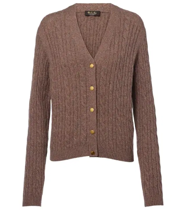 Loro Piana Treccia cable-knit cashmere cardigan